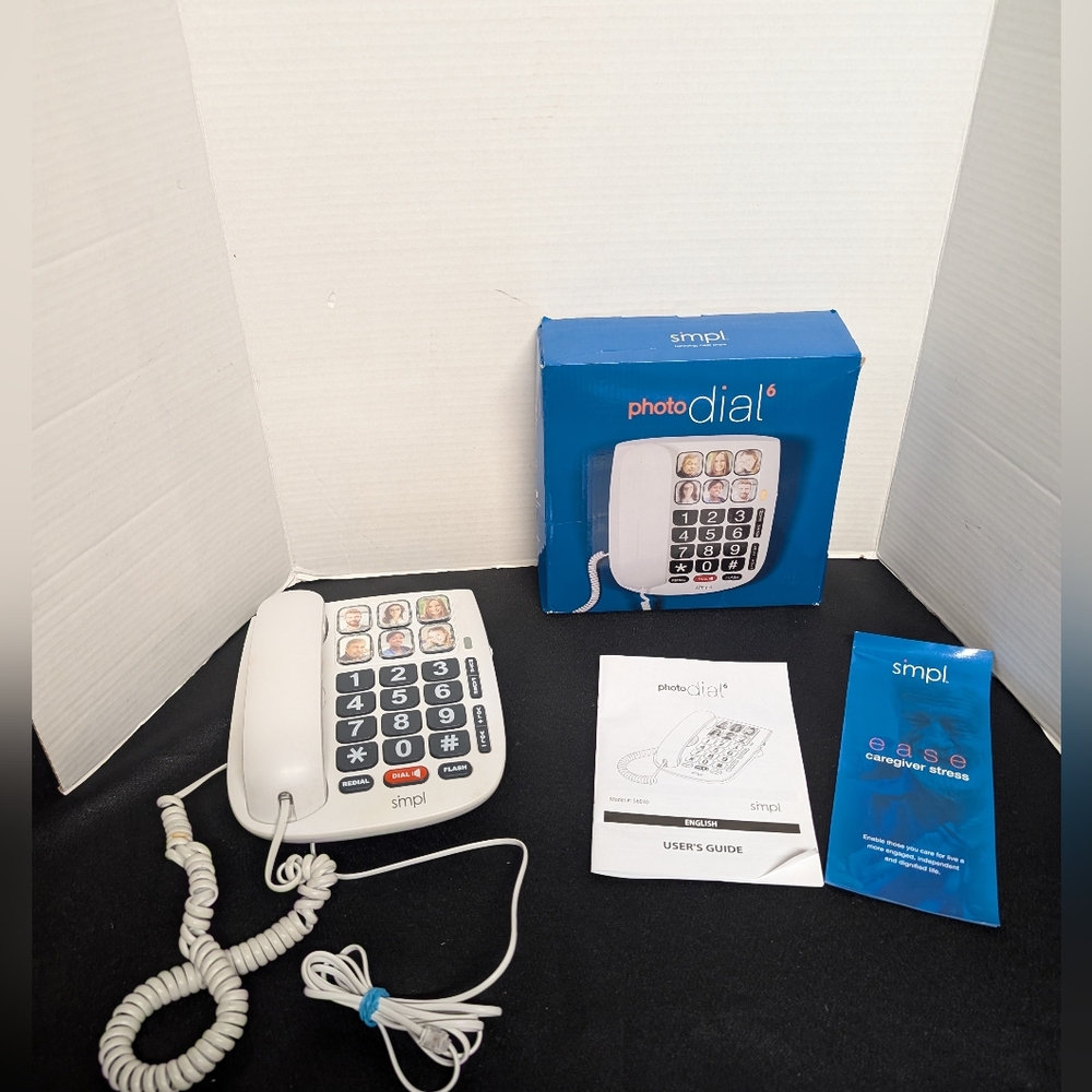 SIMPL memory picture phone photo dialer seniors/disabilities hands free landline